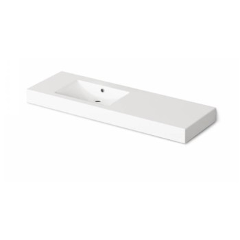 Izlietne PAA LONG STEP Akmens masas 1500x490mm, Kreisā ar labo pagarinājumu Balta