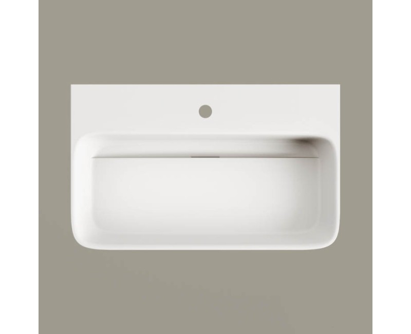 Раковина PAA QUADRO Каменная масса 700х430мм белый