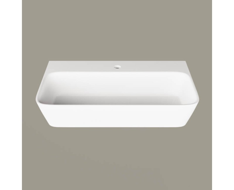 Раковина PAA QUADRO Каменная масса 700х430мм белый