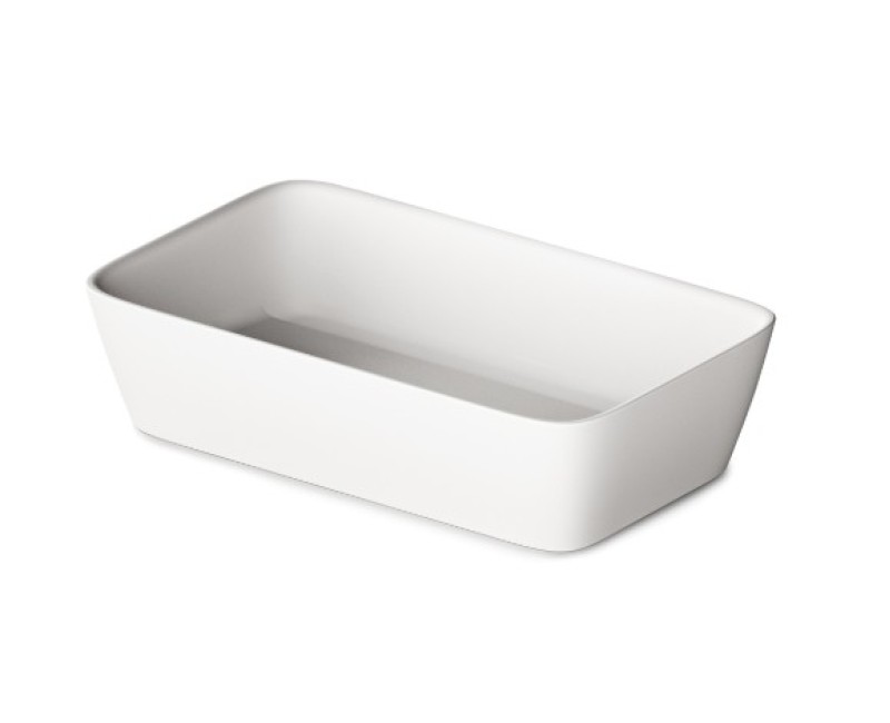 Раковина PAA QUADRO ON Каменная масса 555х335мм Белый