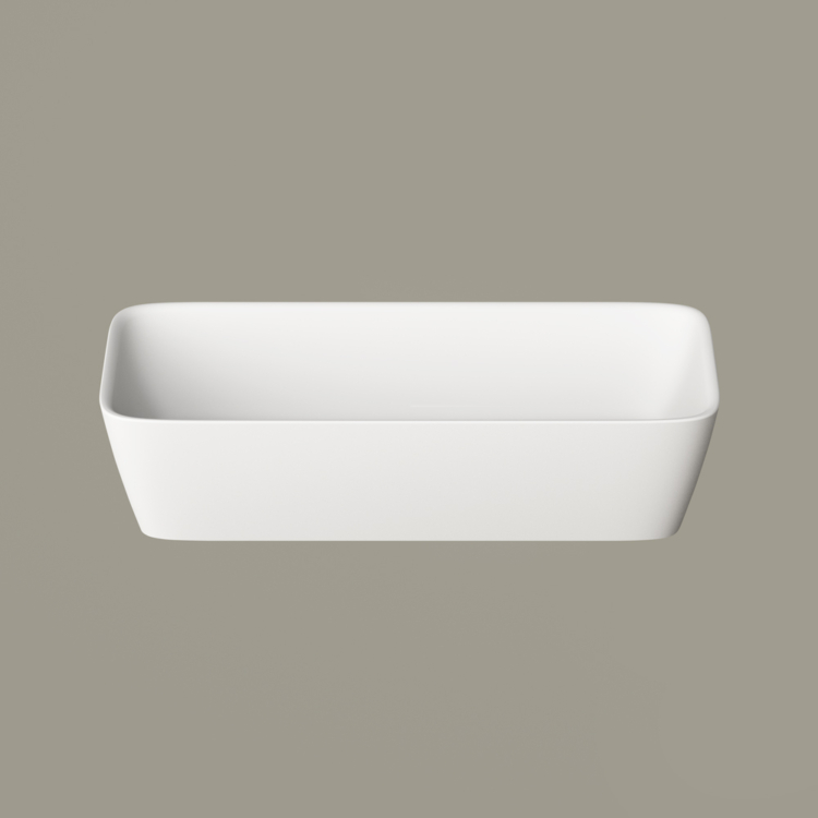 Izlietne PAA QUADRO ON Akmens masas 555x335mm Balta
