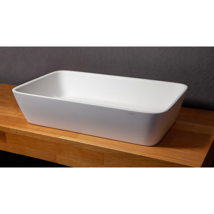 Izlietne PAA QUADRO ON Akmens masas 555x335mm Balta