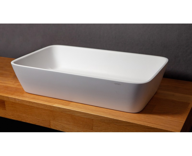Раковина PAA QUADRO ON SilkStone 555х335мм Белый