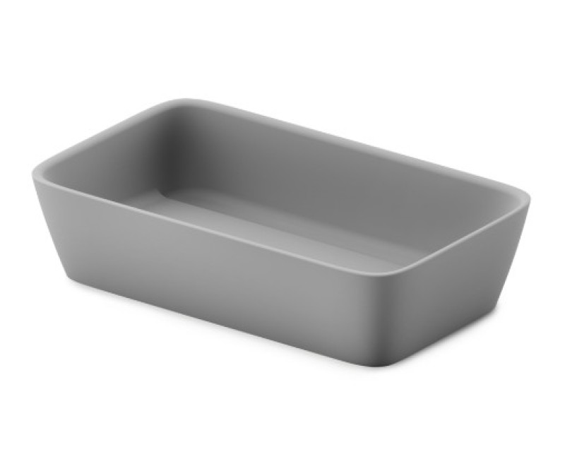 Раковина PAA QUADRO ON SilkStone 555x335мм матовый серый