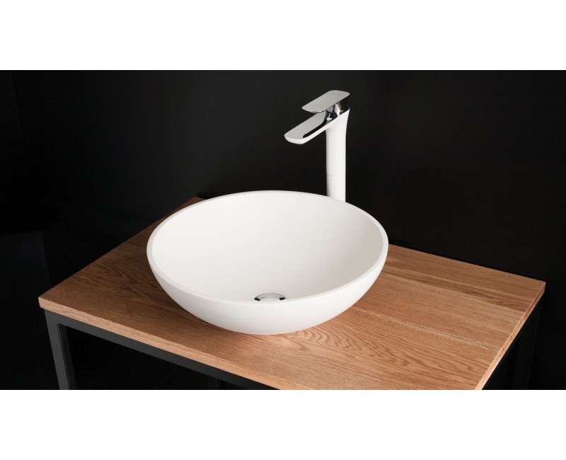 Раковина PAA ROUND ON SilkStone Ø 410мм Белая