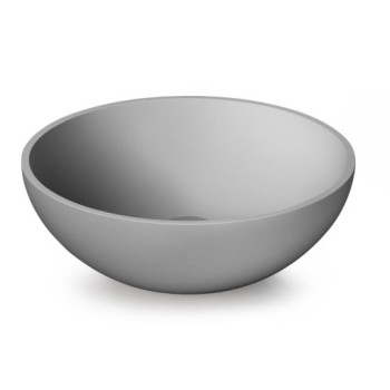 Раковина PAA ROUND ON SilkStone Ø 410мм со сливом матово-серого цвета