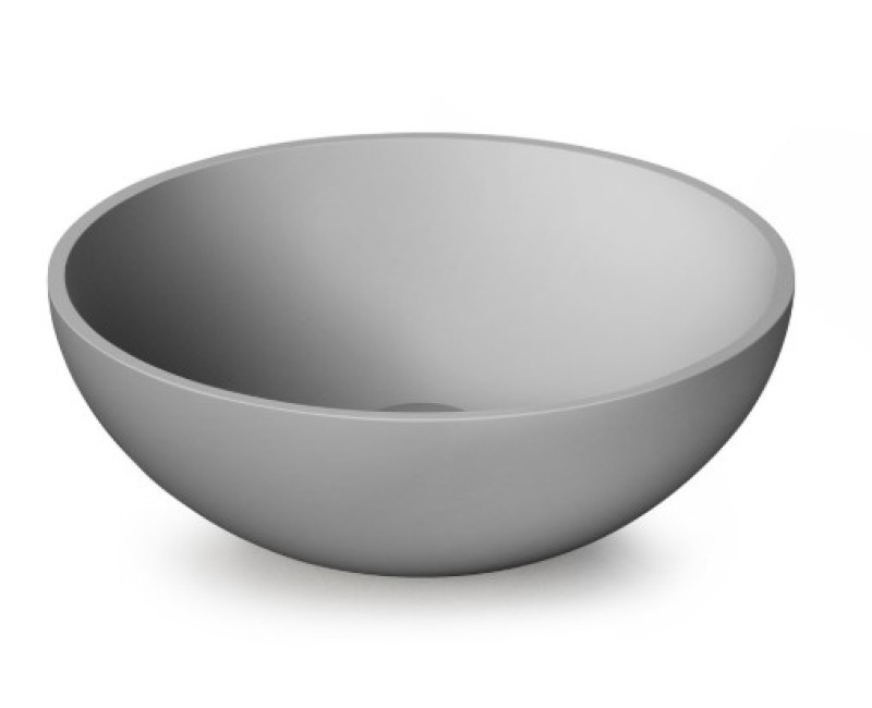Раковина PAA ROUND ON SilkStone Ø 410мм со сливом матово-серого цвета
