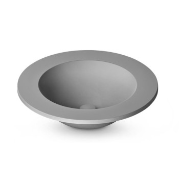 Раковина PAA ROUND PLUS SilkStone Ø 560мм со сливом матово-серого цвета