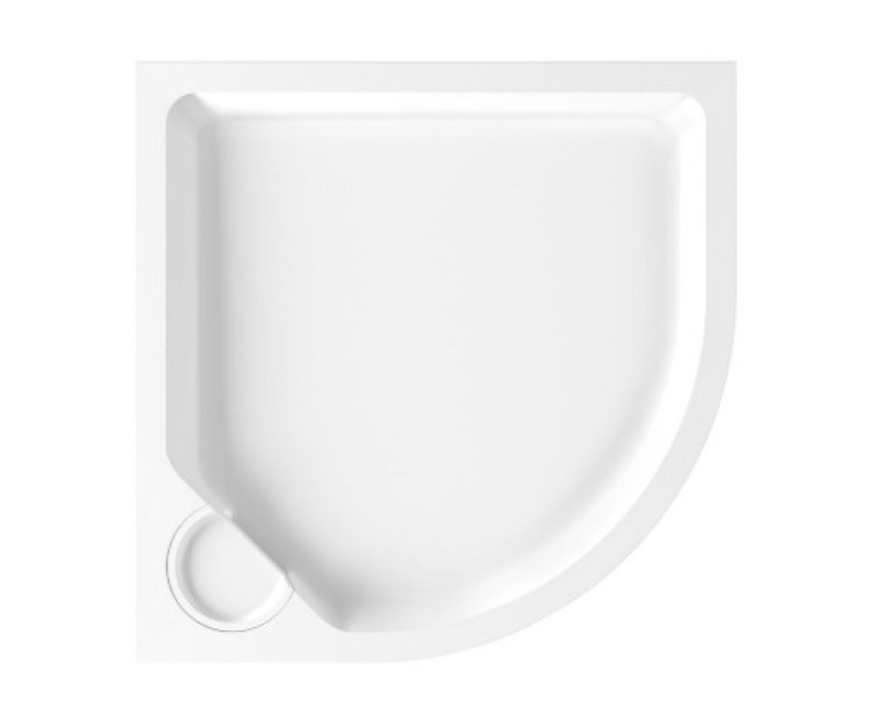 Dušas paliktnis Paa CLASSIC NEW RO90 Akmens masas Pusapaļš  90x90cm ar paneli Balts