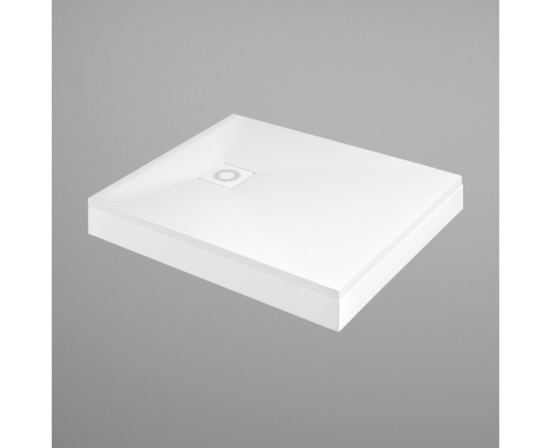 Душевой поддон Paa LETTERA Каменная масса 80x100см (Поддон, панель, сифон) Белый