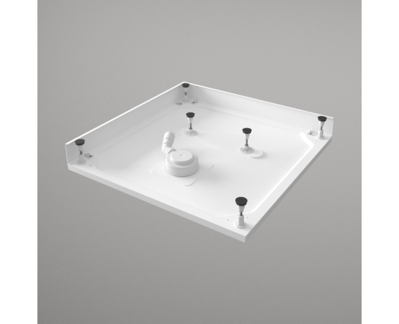 Душевой поддон Paa LETTERA Каменная масса 80x100см (Поддон, панель, сифон) Белый