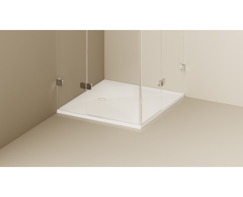 Dušas paliktnis Paa LETTERA KV100 Akmens masas 100x100cm  (Paliktnis, sifons) Balts