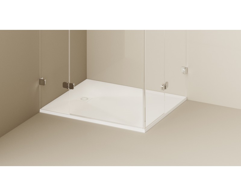 Душевой поддон Paa LETTERA Каменная масса 100x120см (Поддон, сифон) Белый