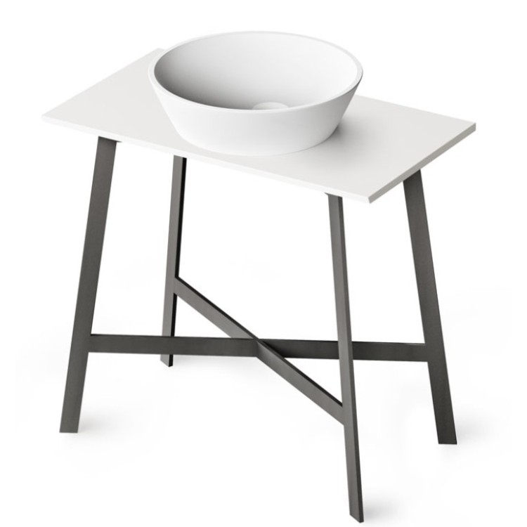Izlietnes kājas PAA DECO MF ar SilkStone virsmu 800x450mm Baltas Izlietnes kājas PAA DECO MF ar SilkStone virsmu 800x450mm Baltas
