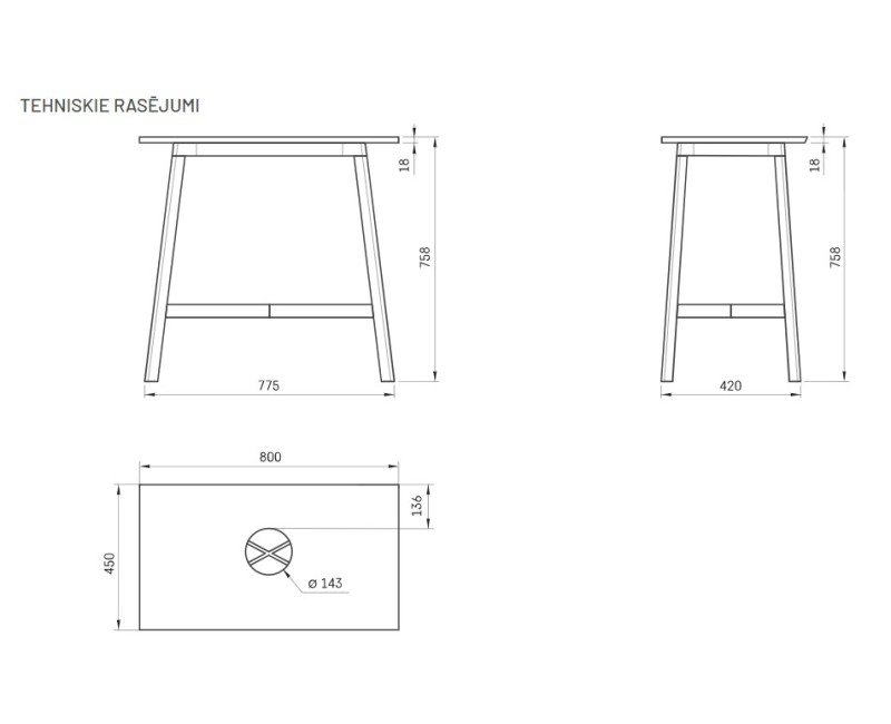Ножки для Раковины PAA DECO MF с поверхностью SilkStone 800х450мм