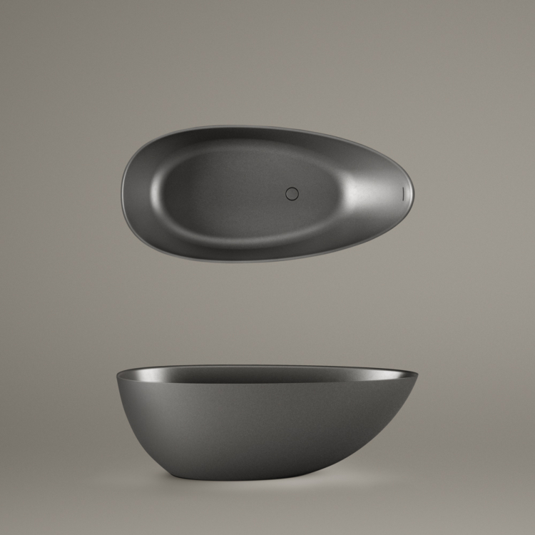 Vanna Paa Bella OVO SilkStone, 1700x800mm grafīta Vanna Paa Bella OVO SilkStone, 1700x800mm grafīta