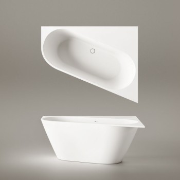 Vanna Paa DECO CORNER A SilkStone 1600x1270mm Balta