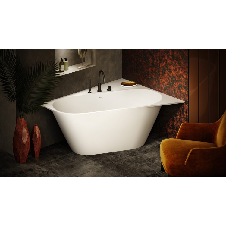 Vanna Paa DECO CORNER A SilkStone 1600x1270mm Balta Vanna Paa DECO CORNER A SilkStone 1600x1270mm Balta