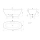 Vanna Paa PERLA SilkStone 1750x760mm Grafīta Vanna Paa PERLA SilkStone 1750x760mm Grafīta