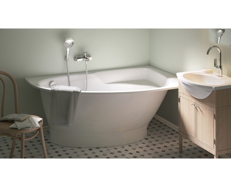 Ванна Paa TRE A Каменная масса 1500х1000мм левая, Белый