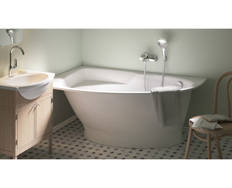 Vanna Paa TRE D Akmens masas 1500x1000mm labā, Balta