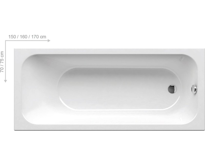 Ваннa Ravak Chrome Slim 180x80 Акрил белая