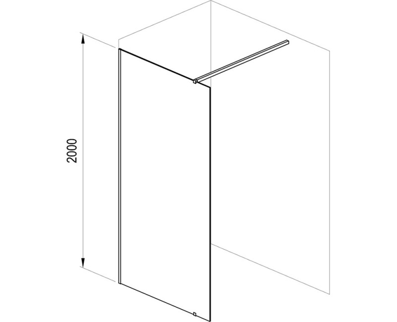 Душевая стенка Ravak Walk In Wall 100 v.200 Белый Матовый + Прозрачный