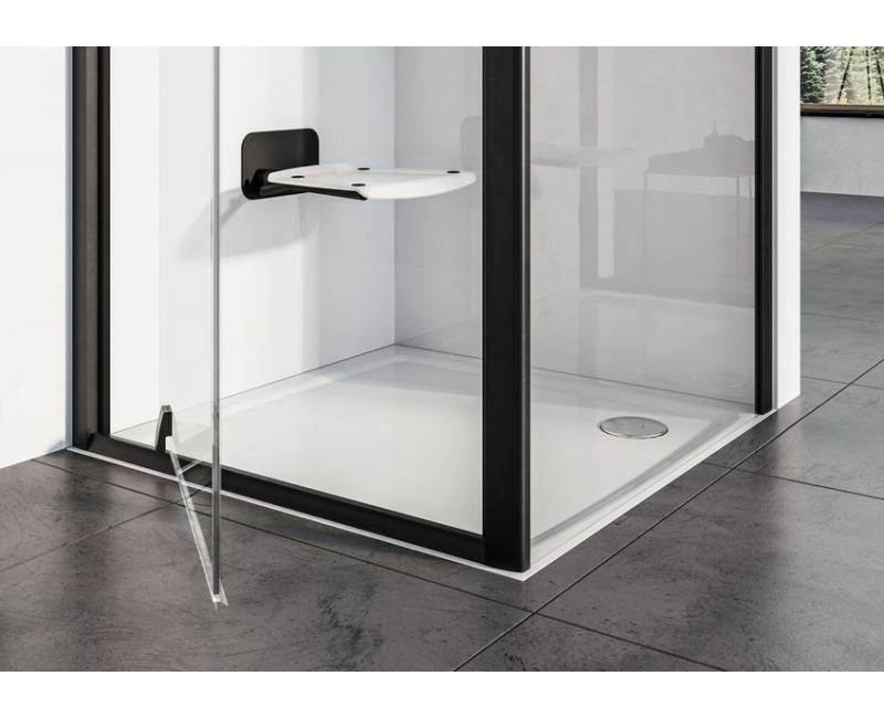 Dušas kabīnes komplekts RAVAK SET19 PDOP1-90 Caurspīdīgs stikls, Melni Profili