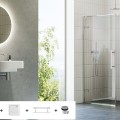 Dušas Kabīnes komplekts RAVAK SET3 COSD1-90 Caurrspīdīgs stikls, Hromēti profili
