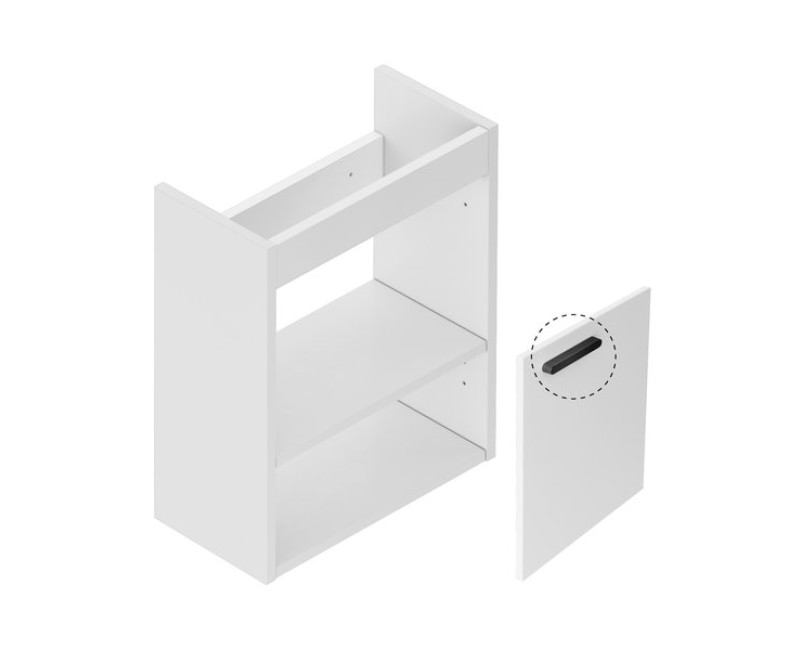 Vannas istabas skapītis Ravak SD 400 Chrome II (Bez Izlietnes) Balts, Rokturis Melns