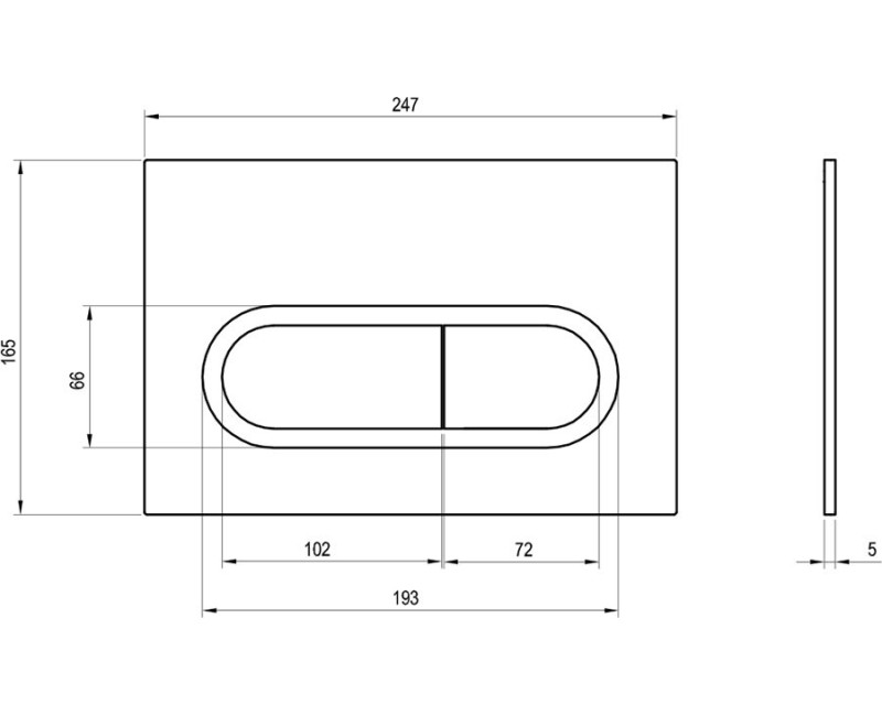 Taustiņš montāžas rāmim Ravak flush plate Hromēts / Melns