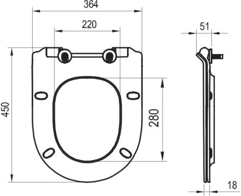 Крышка унитаза равак Равак Вита Слим Черная