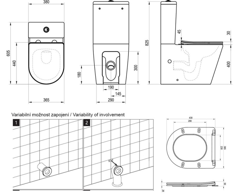 Унитаз Ravak Elegant с крышкой RimOffar SoftClose Белый