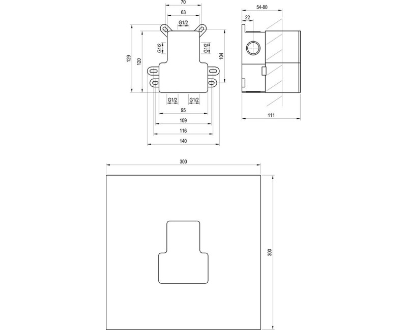 Подкапотный модуль Ravak RB 07E.50 R-box Вертикальный O2
