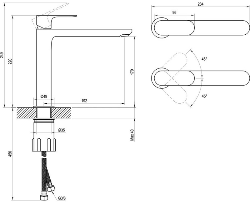 Смеситель для мойки Ravak Eleganta EL 014.60RGB 220 мм Матовое Золото