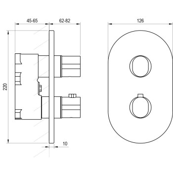 Dušas maisītājs Ravak Chrome CR II 067.00CR II.O3.RB071 Ar  termostatu (paredzēts ar R-box) Hromēts