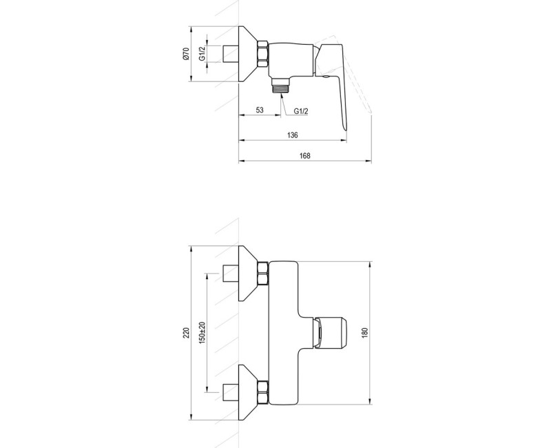 Смеситель для душа Ravak Life LF 032.20BL Черный