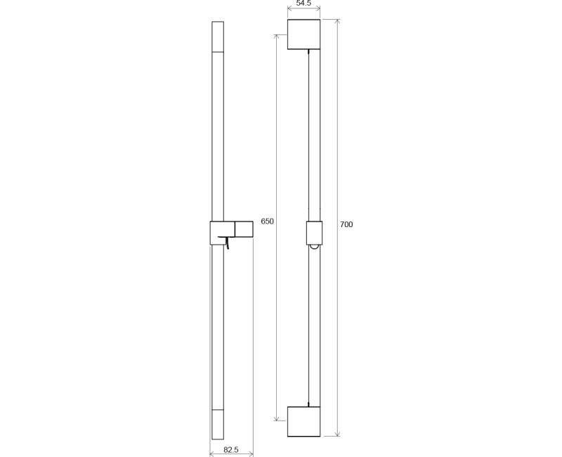 Dušas stienis Ravak 974.10WV Sliding shower bar 70 cm, balts