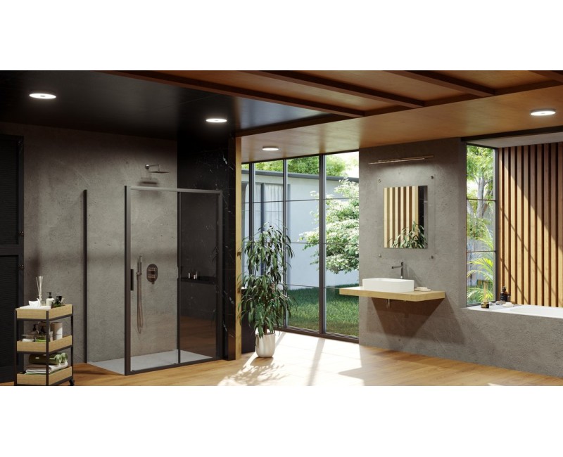 Душевая стенка Ravak BLSPS 80 черная + прозрачная