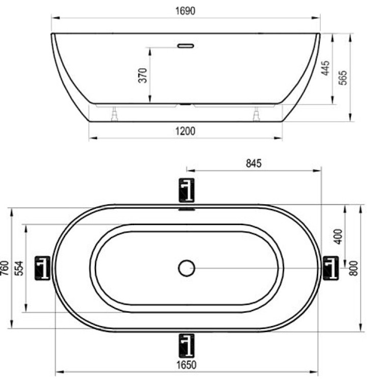 Bанна Ravak FREEDOM O TEC 1700x770 белоснежный/серо-зеленый Bанна Ravak FREEDOM O TEC 1700x770 белоснежный/серо-зеленый
