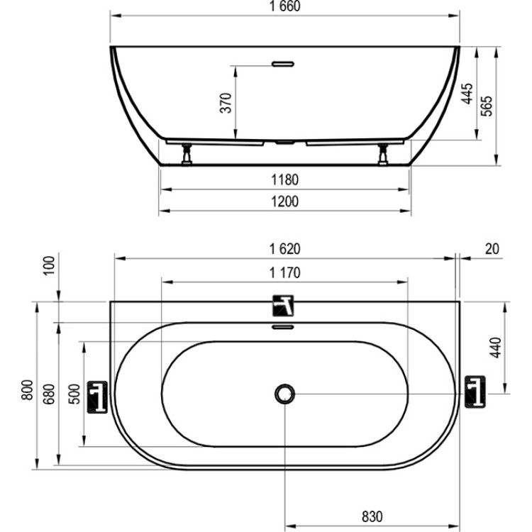 Ravak Свободно стоящая ванна FREEDOM W 166x80 cm