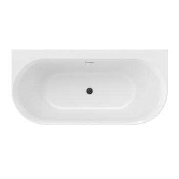 Vanna Ravak YPSILON Wall 1780x860mm Akrila Balta/Melna, Melna izplūde