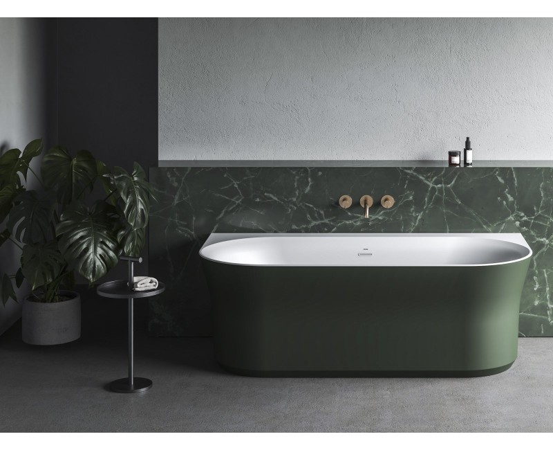 Vanna Ravak YPSILON Wall 1780x860mm Akrila Balta/grey green  / Balta izplūde