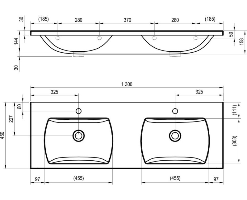 Раковина для ванной Ravak Classic II 1300 Double