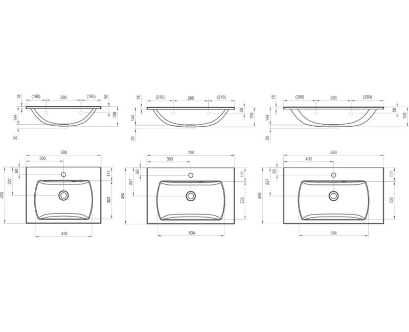 Vannas istabas izlietne Ravak Classic II 800 Slim Balts