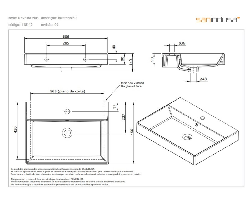 Vannas istabas izlietne Sanindusa Novelda Plus 60 Balta