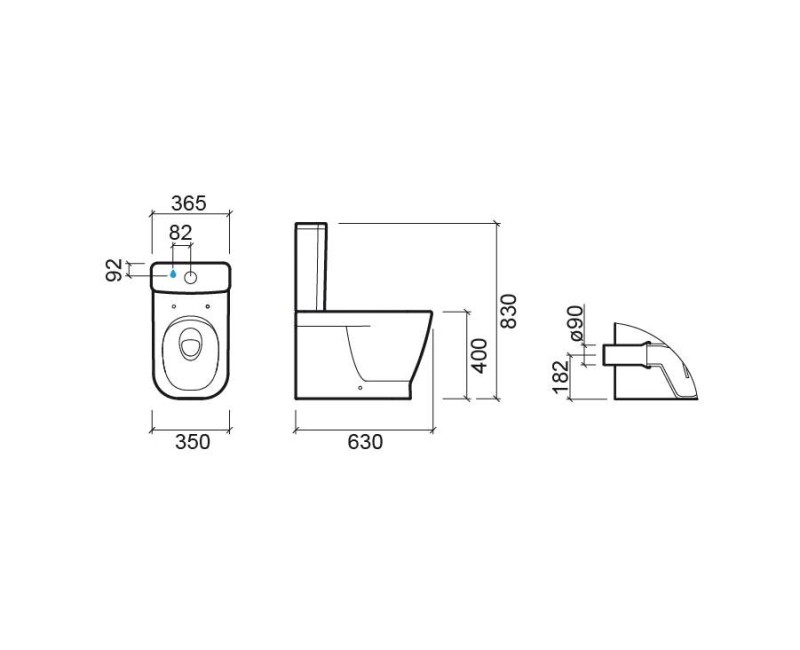 Tualetes pods Sanindusa Look Rimfree ar Soft Close Easyclip vāku, Balts