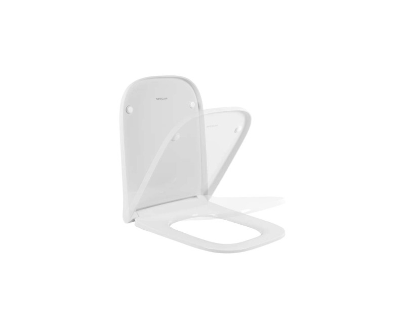 Piekaramais Tualetes Pods Sanindusa Look Rimfree ar Soft Close Easyclip Slim vāku, Balts