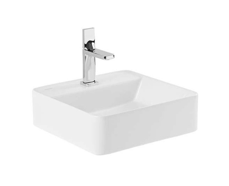 Vannas istabas izlietne Sanindusa Sanlife 40x40cm ar caurumu maisītājam Balta