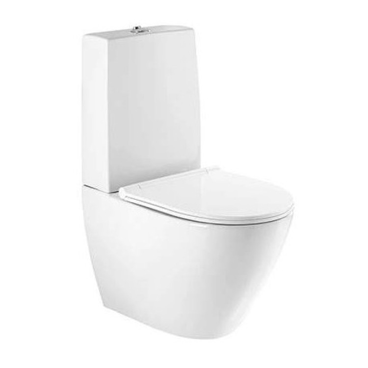 Унитаз Sanindusa Sanlife Rimfree с крышкой Soft Close Clipoff, Белый